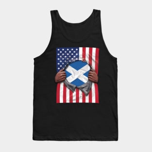 Scotland Flag American Flag Ripped - Gift for Scottish From Scotland Tank Top